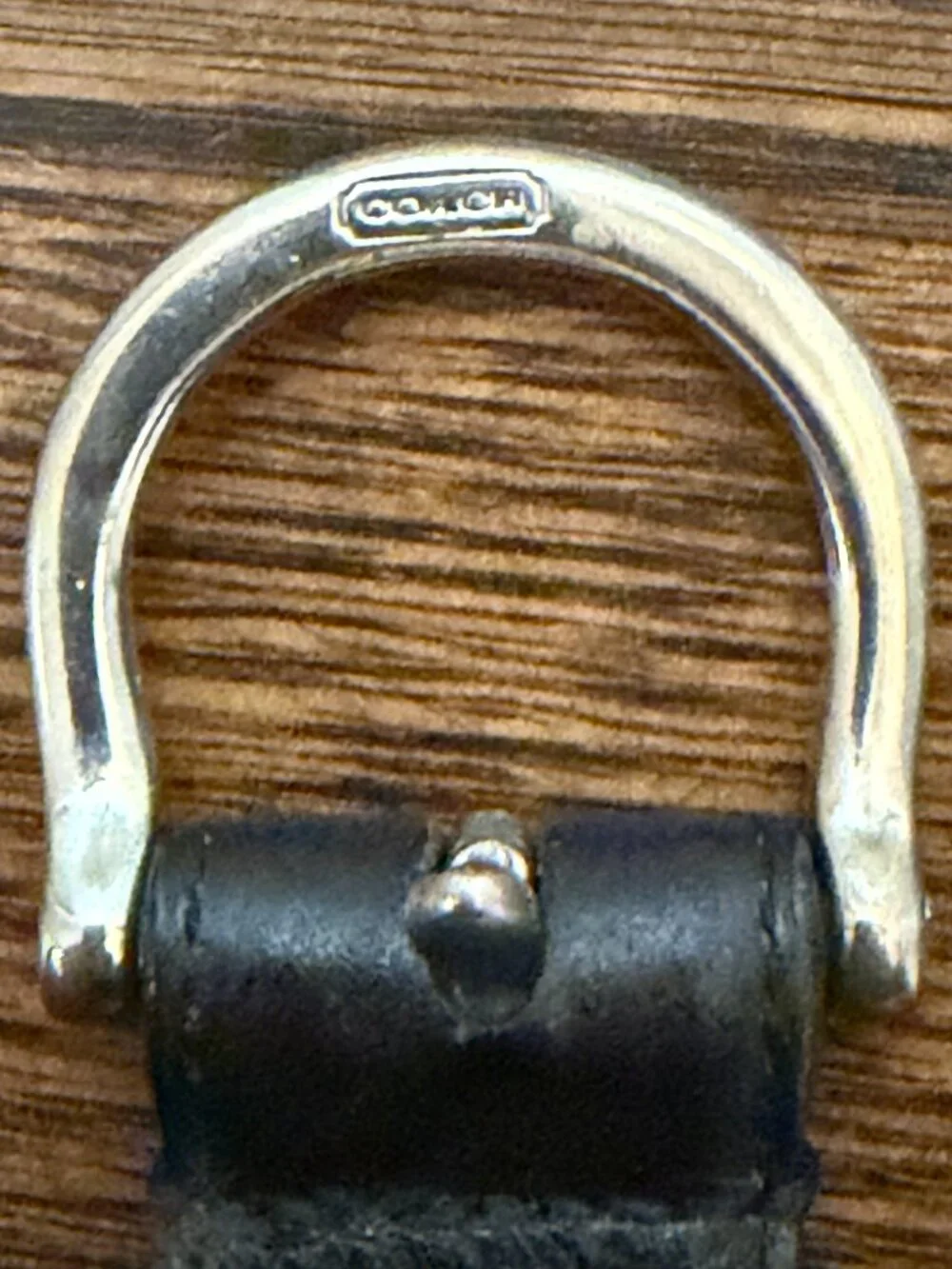 Coach Black Italian Leather Belt Solid Brass Silver Tone Buckle 40